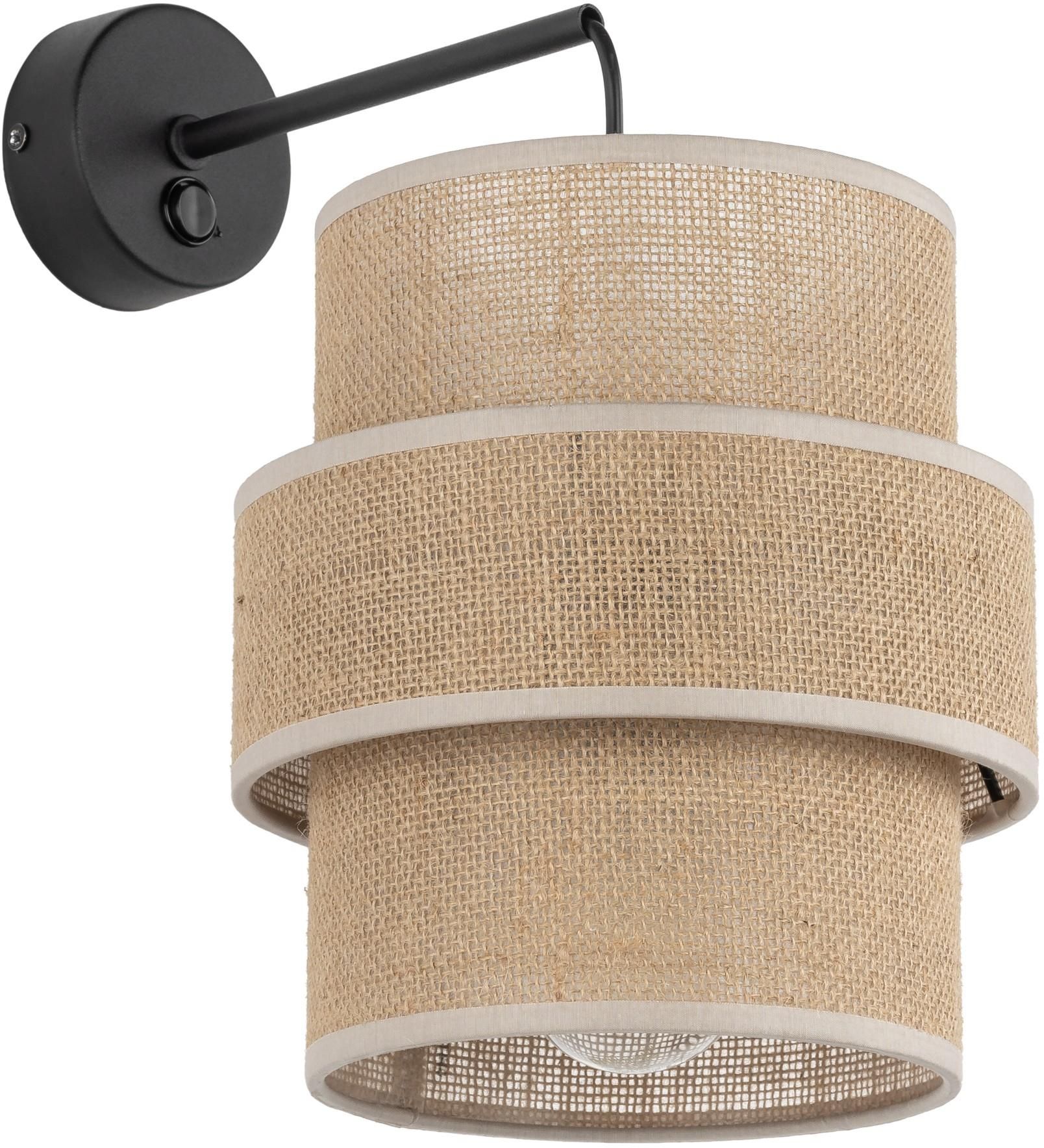 TK Lighting Calisto lámpara de pared 1x15 W negro-beige 5400
