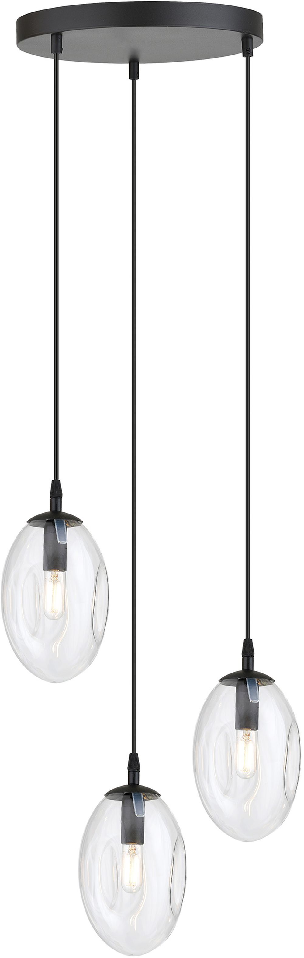 Emibig Astral lámpara colgante 3x10 W negro-transparente 1265/3PREM