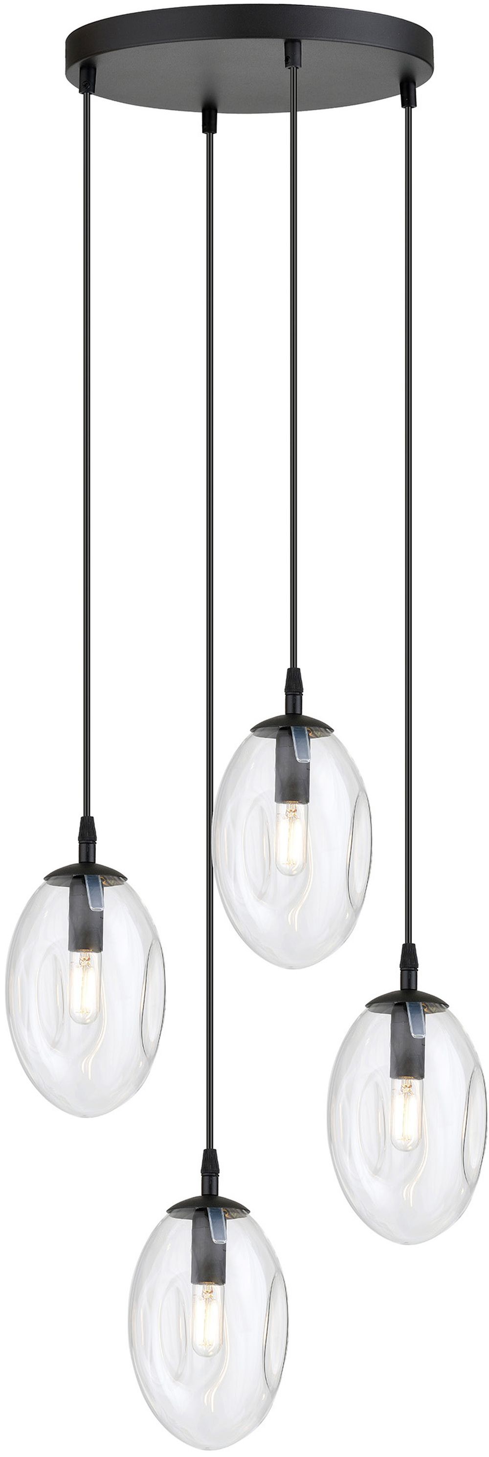 Emibig Astral lámpara colgante 4x10 W negro-transparente 1265/4PREM