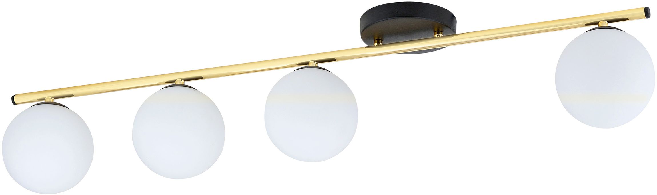 Emibig Monza lámpara de techo 4x10 W negro-oro-ópalo 1252/4