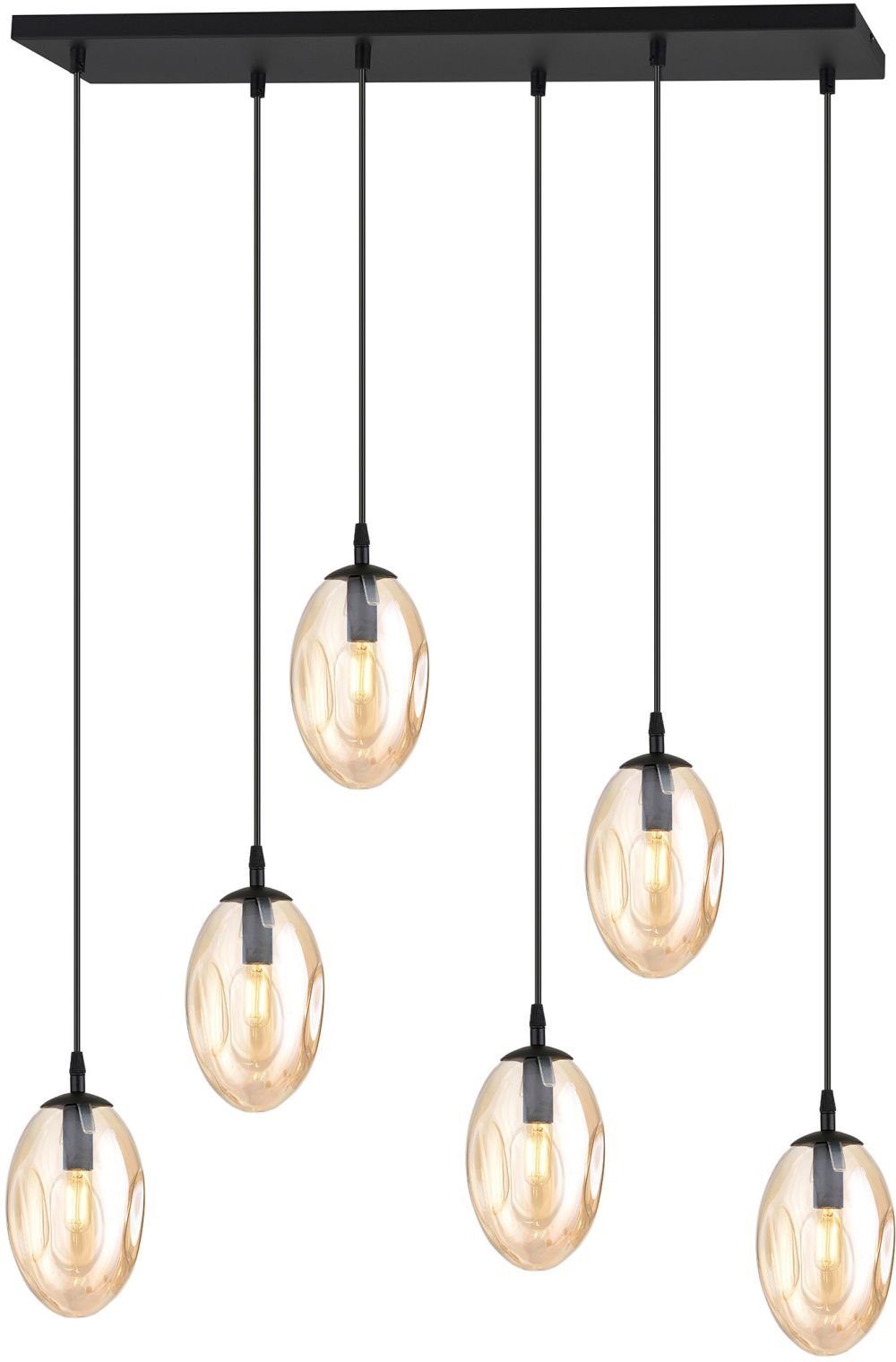 Emibig Astral lámpara colgante 6x10 W negro 1267/6