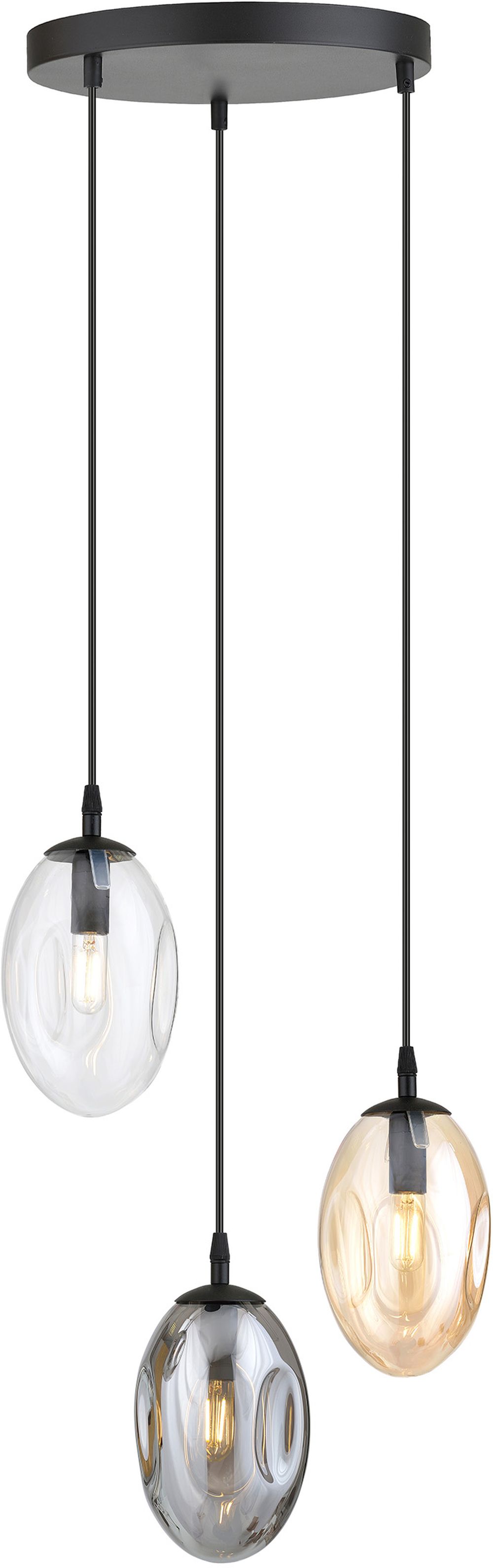 Emibig Astral lámpara colgante 3x10 W negro-humado 1268/3PREM