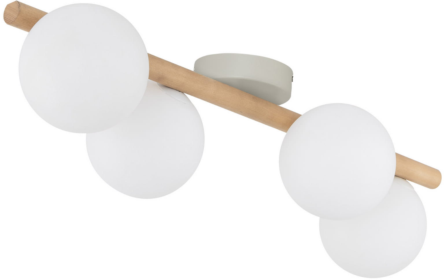 TK Lighting Estera Wood lámpara de techo 4x6 W blanco-madera 5769