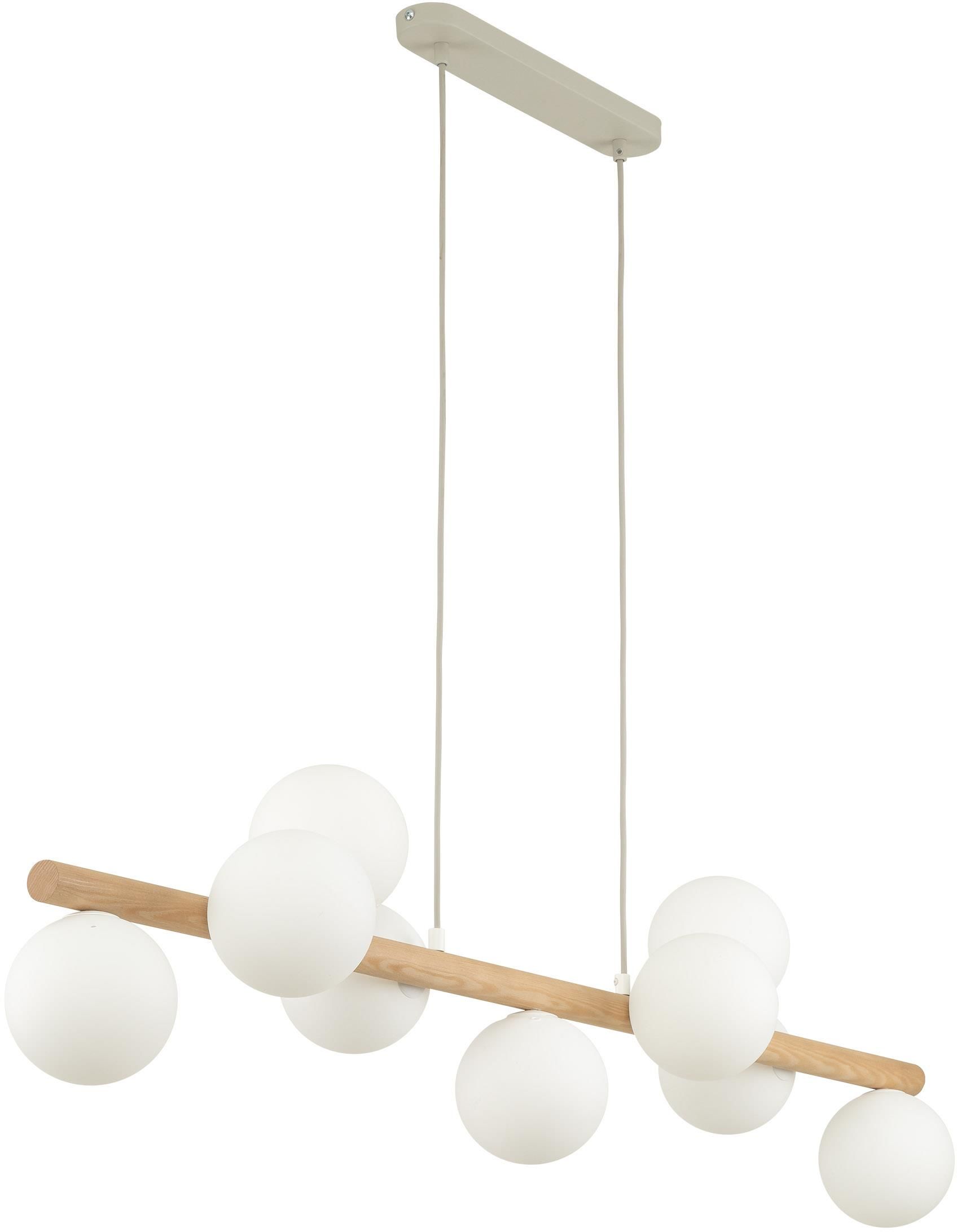 TK Lighting Estera Wood lámpara colgante x6 W blanco-madera 5906