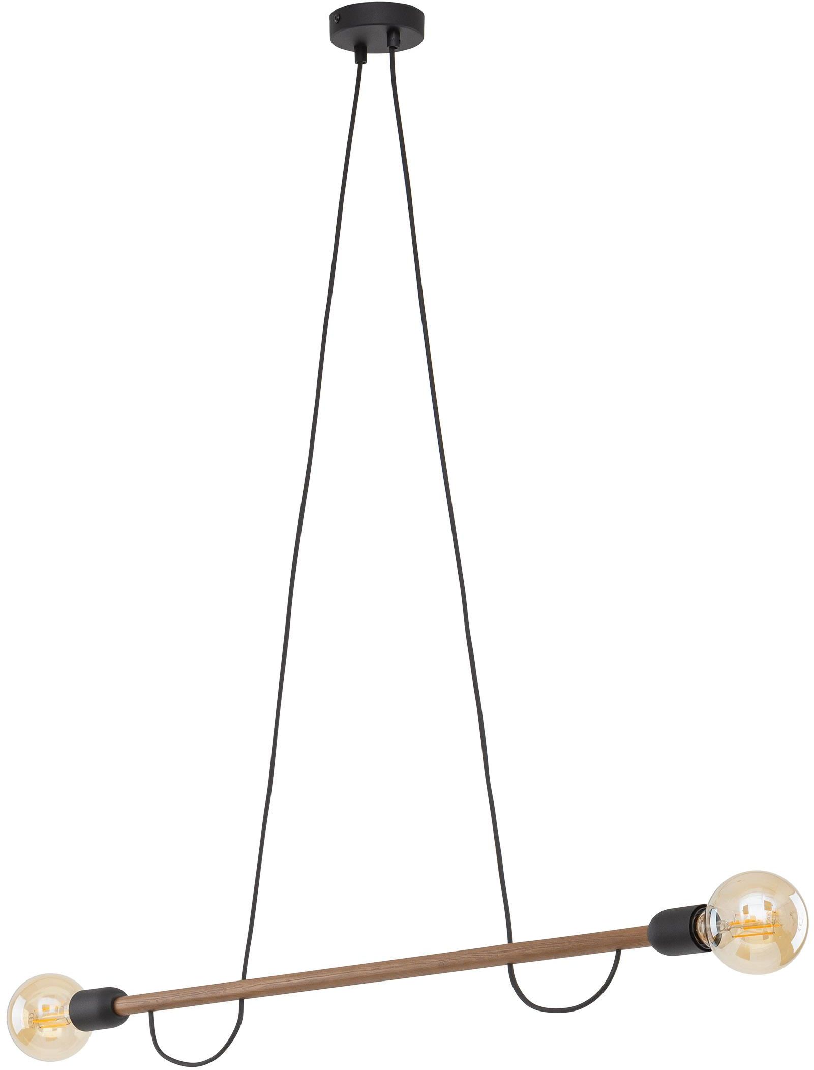 TK Lighting Helix lámpara colgante 2x15 W negro-madera 4948