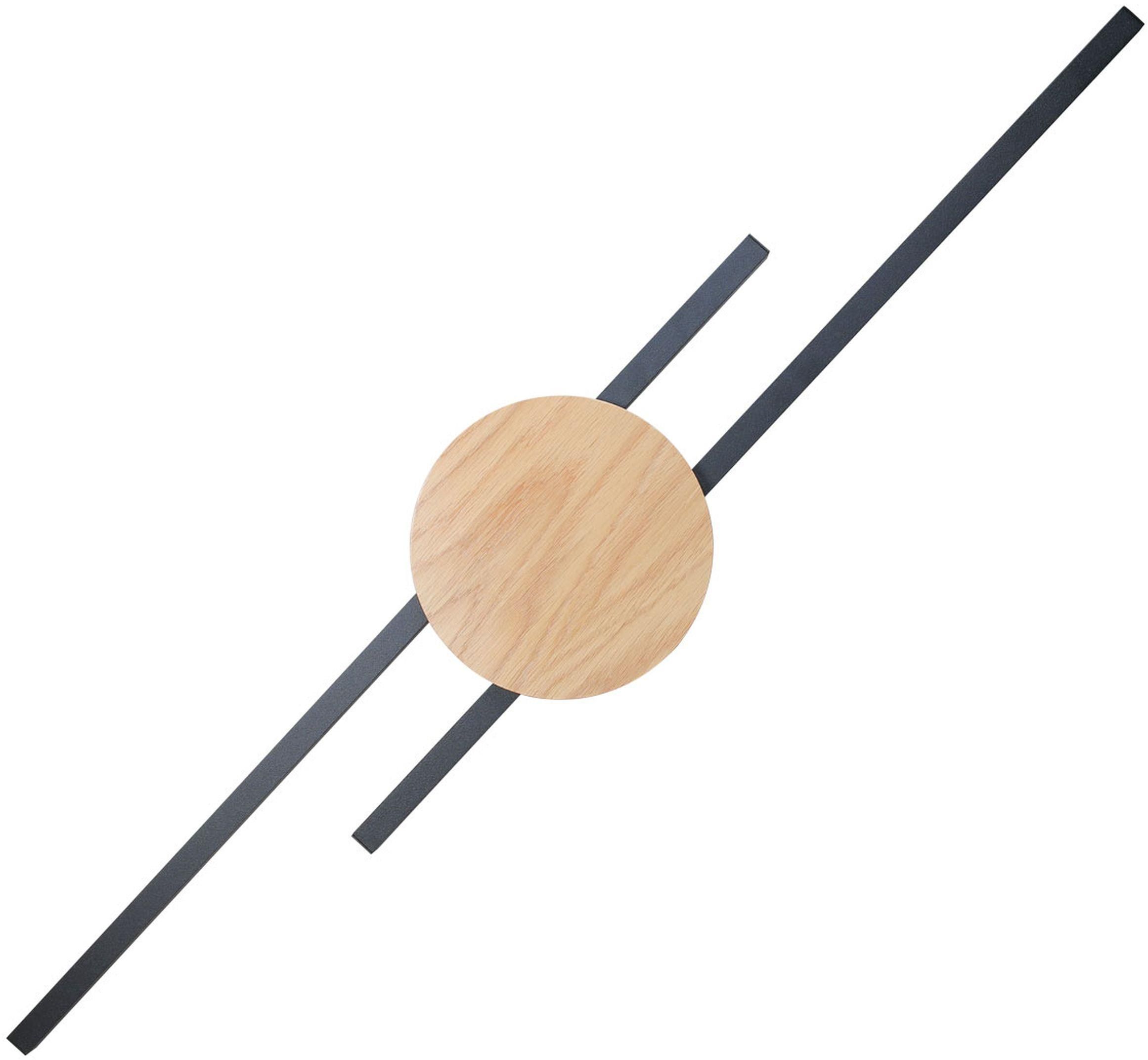 TK Lighting Java lámpara de pared 2x24 W negro-madera 1369