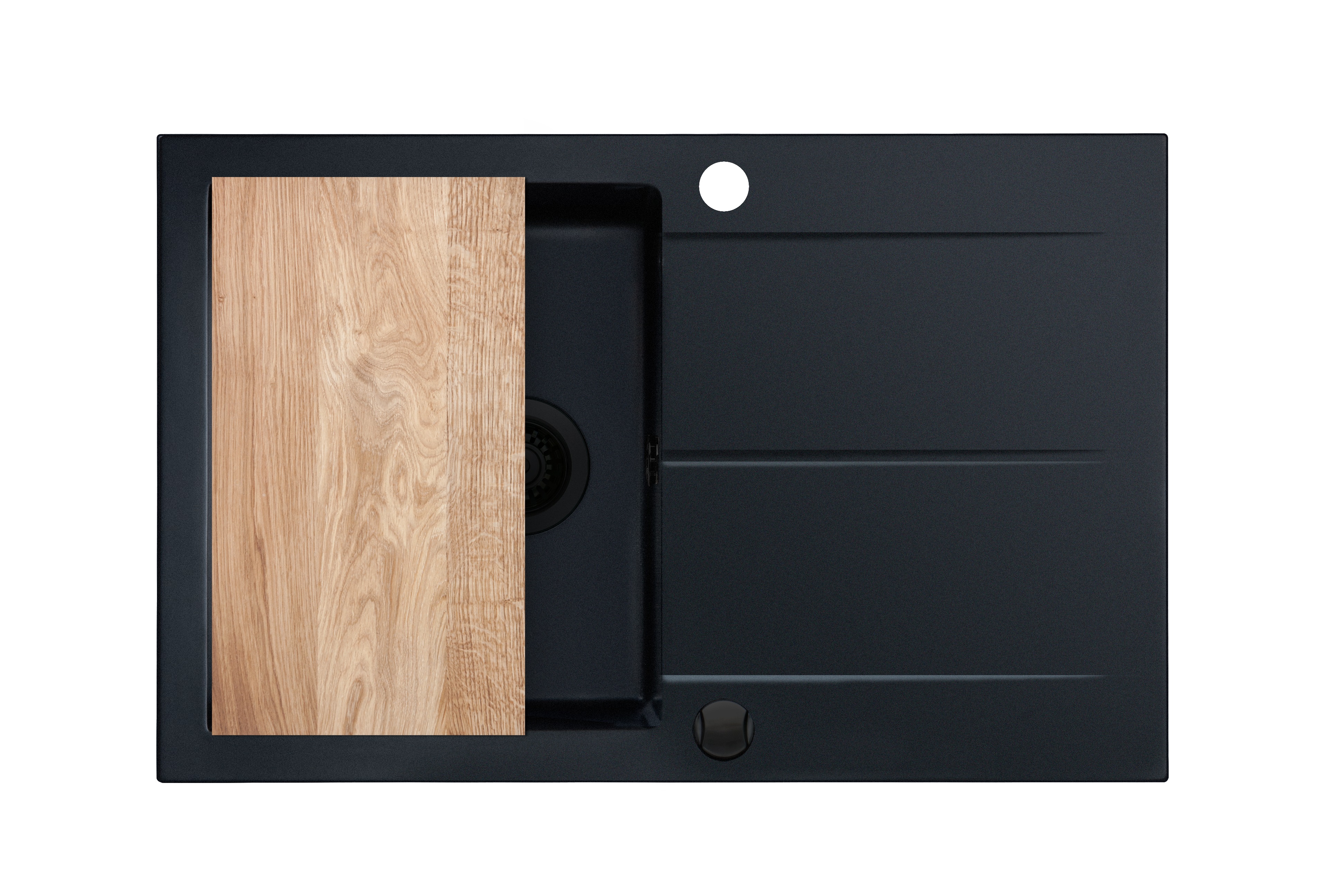 Berg Hobart fregadero de granito 78x50 cm negro BRQ1911BK