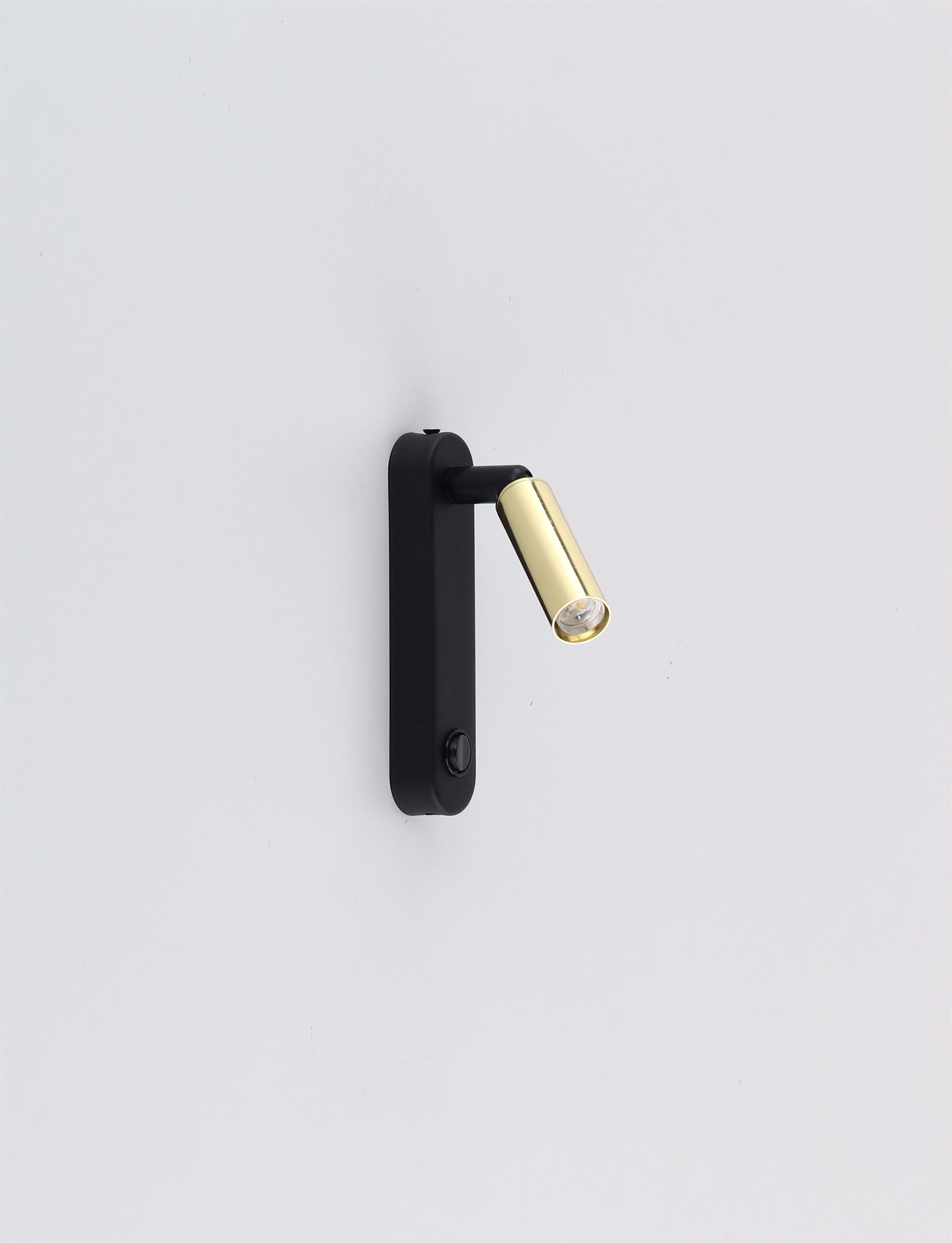 TK Lighting Enza lámpara de pared 1x6 W negro-oro 6623