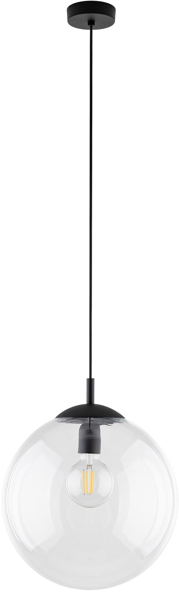 TK Lighting Esme lámpara colgante 1x15 W negro-transparente 3268