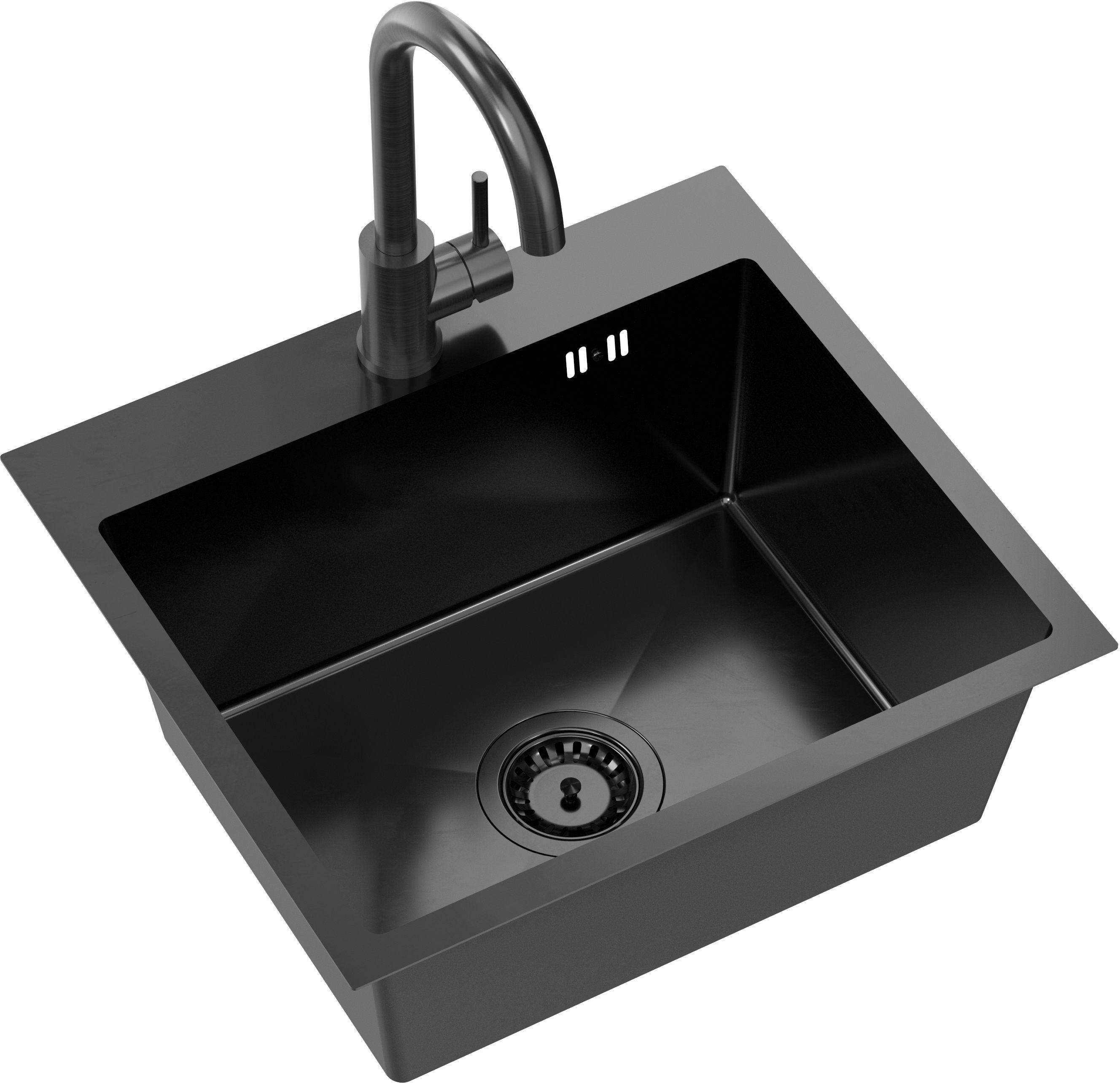 Quadron Luke fregadero con grifo negro/negro ZH5045PVDBLM_3623500_PVDBLM