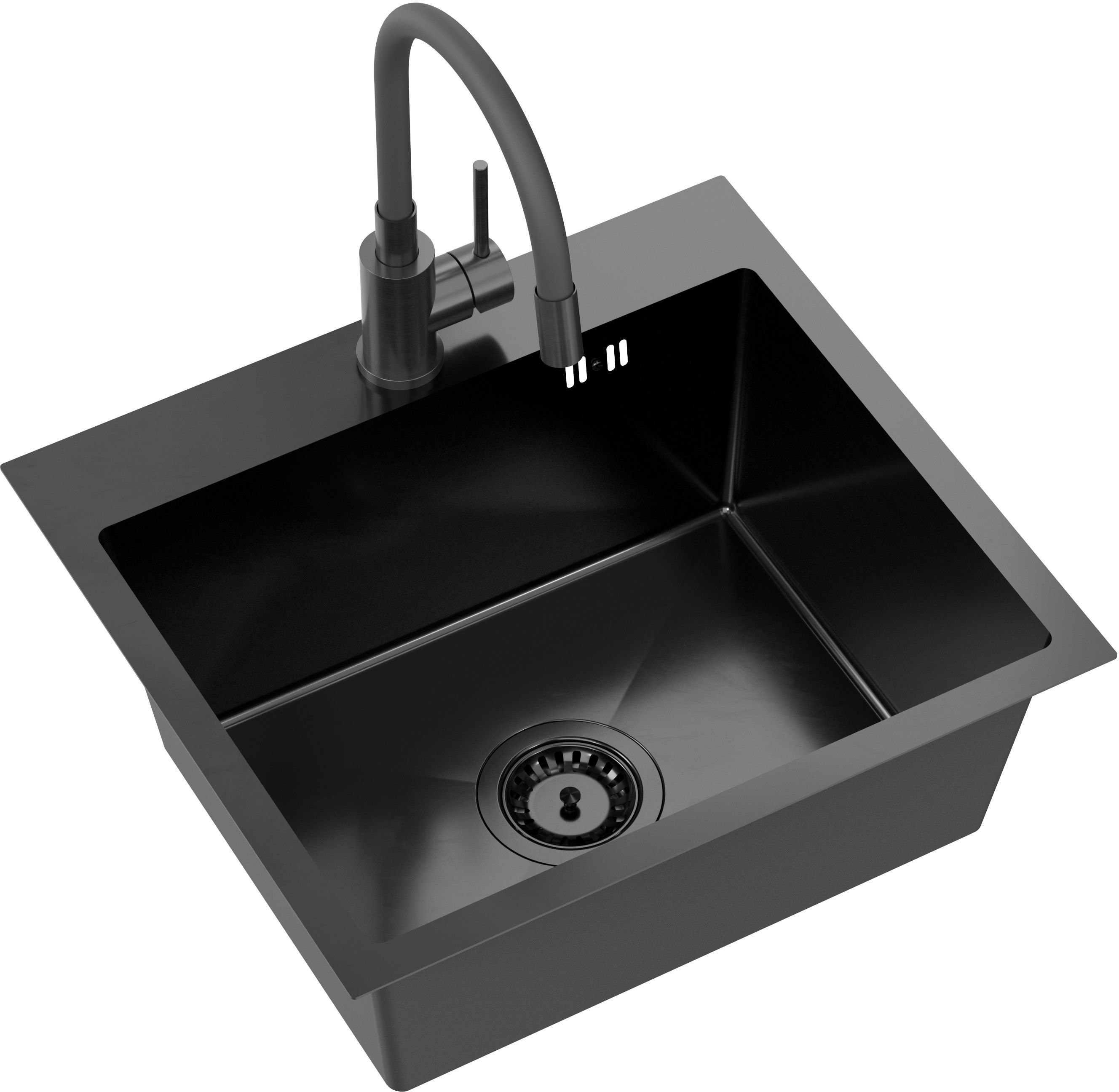 Quadron Luke fregadero con grifo negro/negro ZH5045PVDBLM_3323503PVDBLM