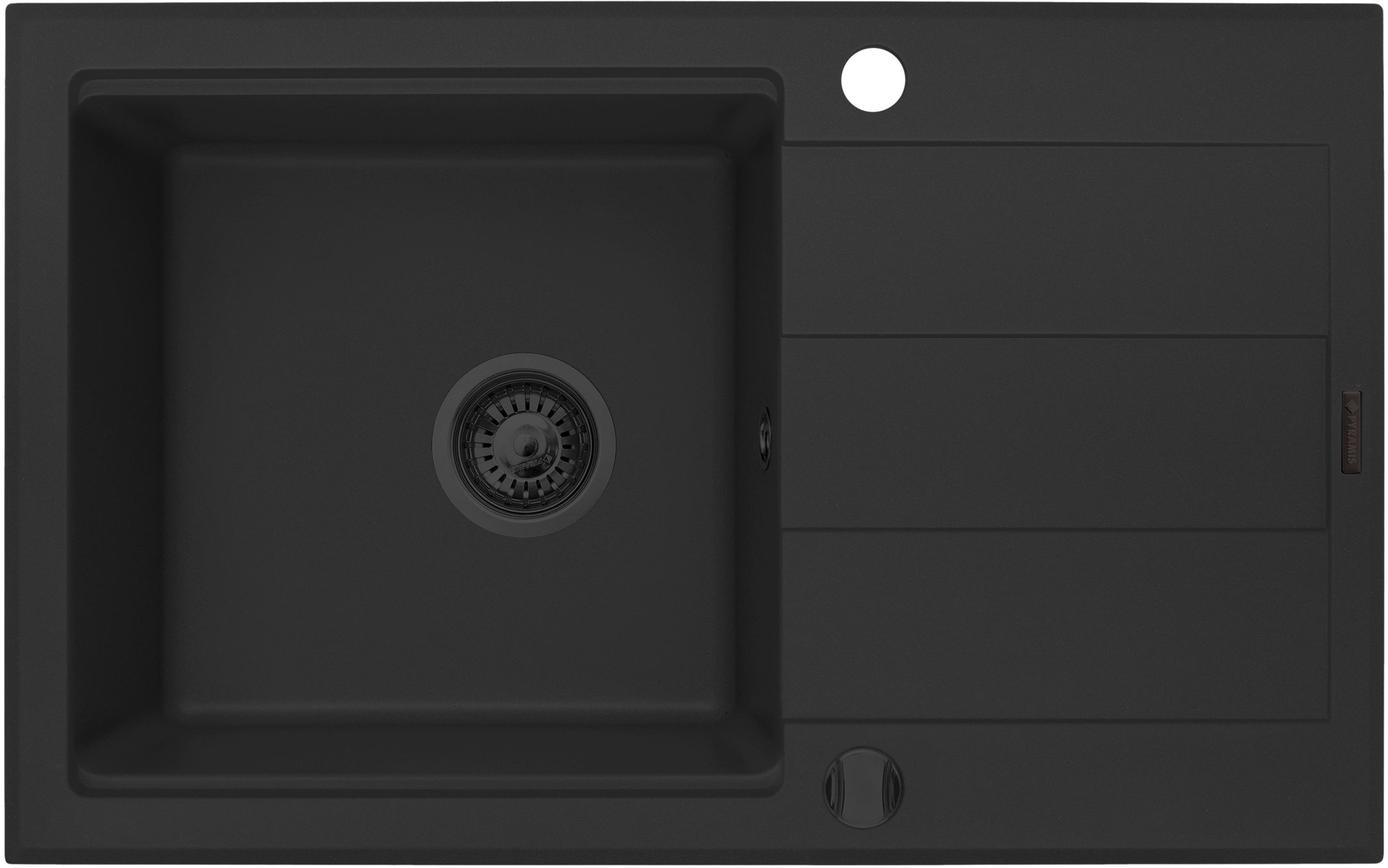 Pyramis Sparta Plus fregadero de granito 78x48 cm negro 070175802