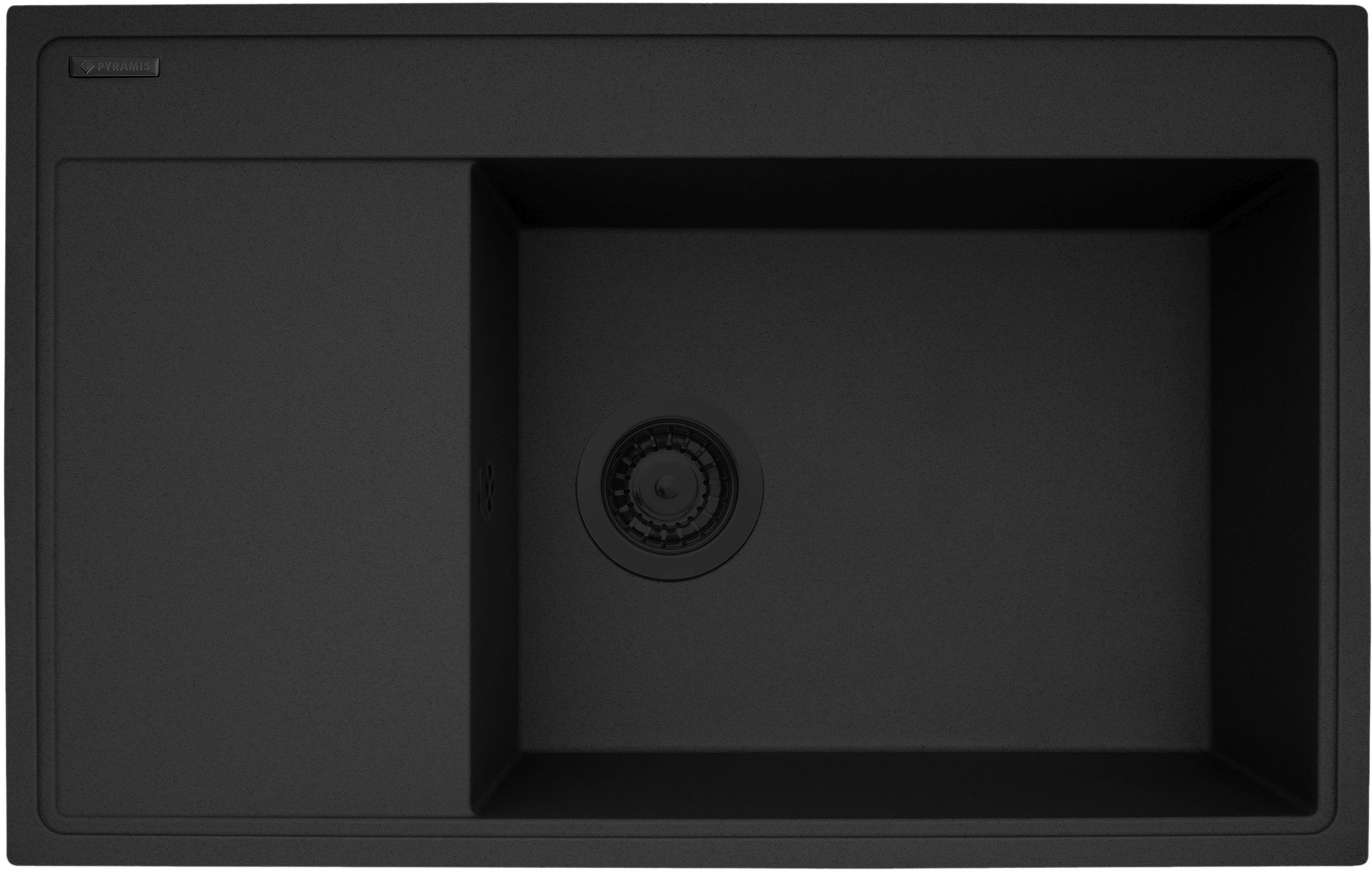 Pyramis Camea fregadero de granito 79x50 cm negro 070168502