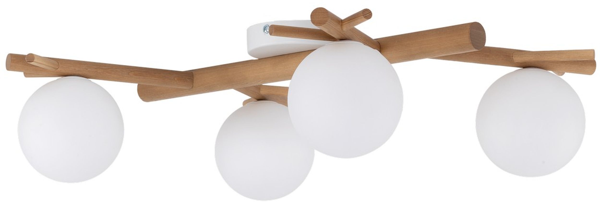TK Lighting Sheron lámpara de techo 4x6 W blanco-madera 5309
