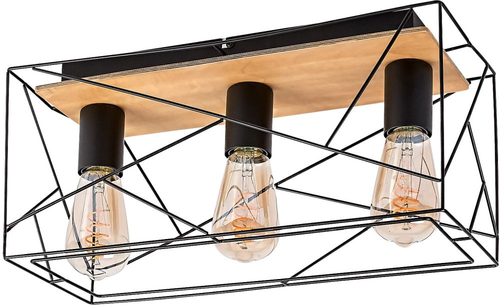 Rabalux Boire lámpara de techo 3x40 W negro 71023