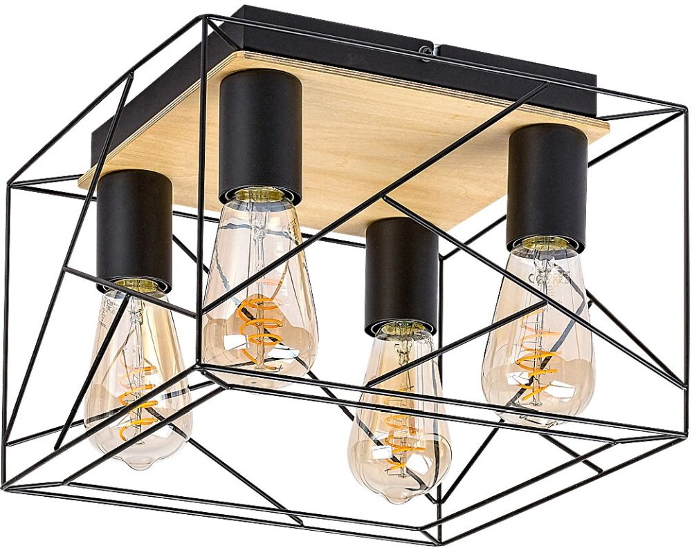 Rabalux Boire lámpara de techo 4x40 W negro 71024