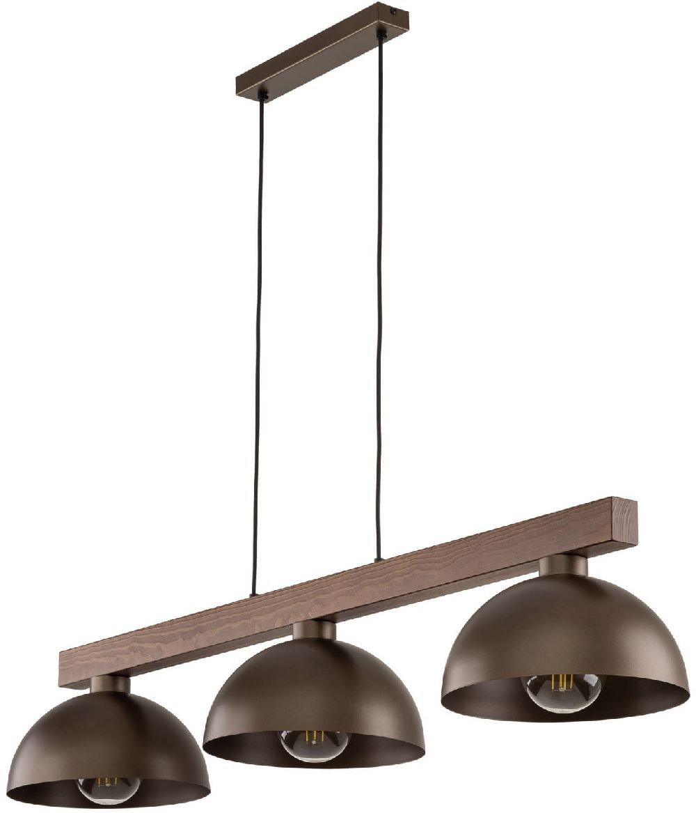 TK Lighting Oslo lámpara colgante 3x15 W madera-marrón 6299