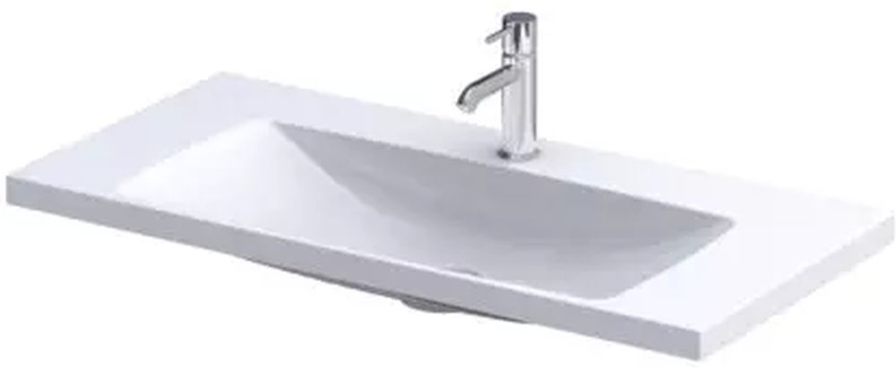Oristo Compact lavabo 80x38 cm rectangular para mueble blanco UME-C-ET-80-92