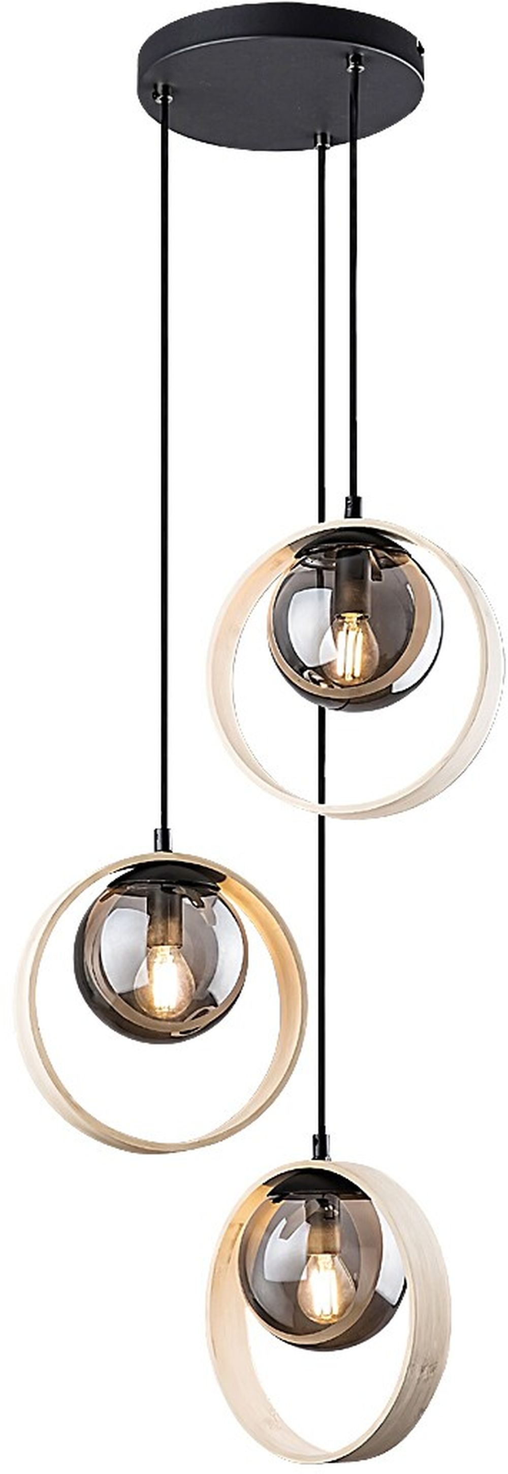 Rabalux Peyton lámpara colgante 3x15 W negro 72063