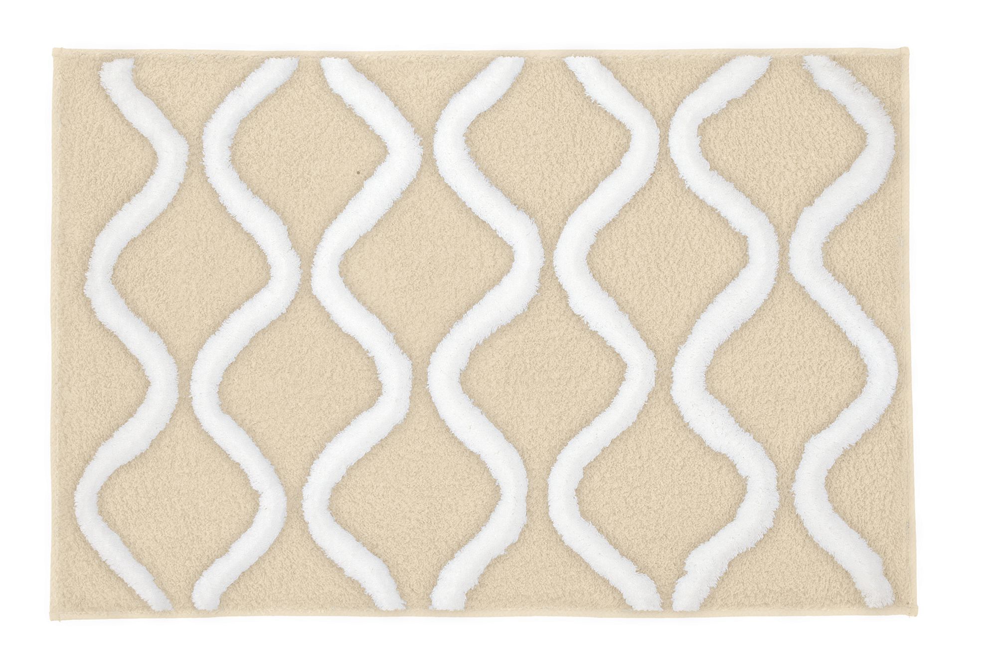 Kleine Wolke Piana alfombrilla para baño 90x60 cm rectangular blanco-beige 9180226519