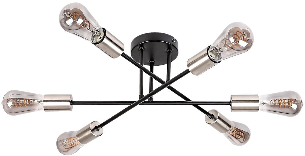 Rabalux Branwen lámpara de techo 6x25 W negro 71026
