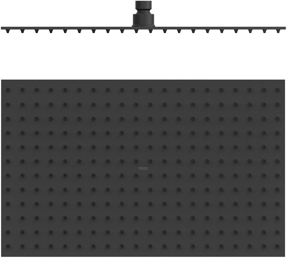 Tres Selection ducha con efecto lluvia 40x25 cm rectangular negro 134315008NM