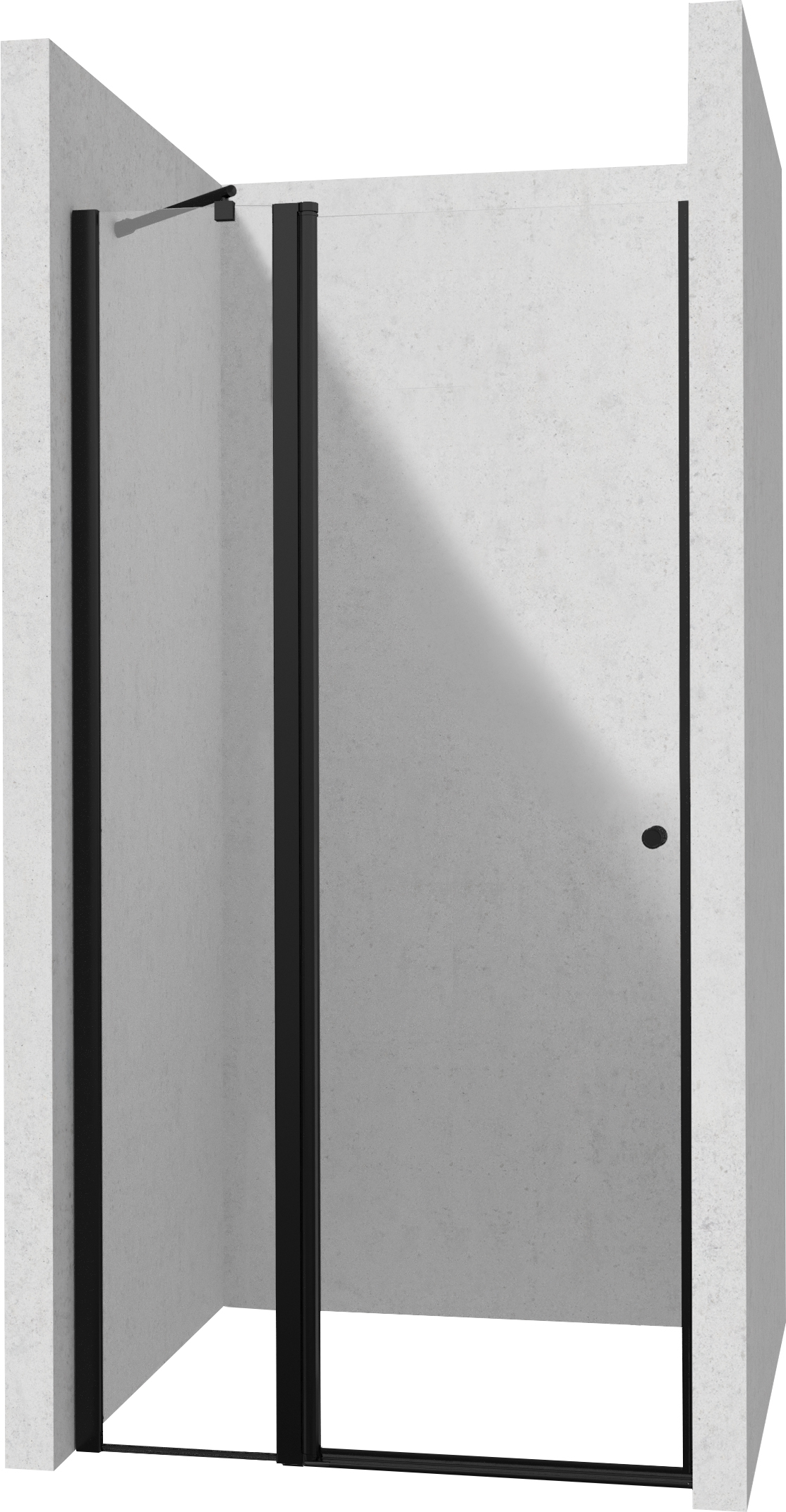 Deante Kerria Plus puerta de ducha 120 cm oscilante negro mate/vidrio transparente KTS_UN45P