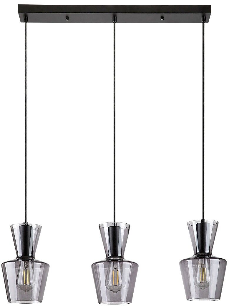 Rabalux Abra lámpara colgante 3x60 W negro-humado 72163