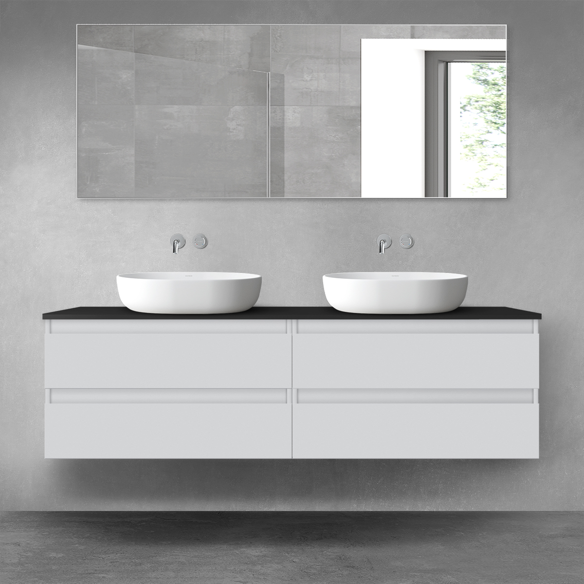 Conjunto armario Oltens Vernal 60001700, encimera sobre armario Oltens Vernal 63008300