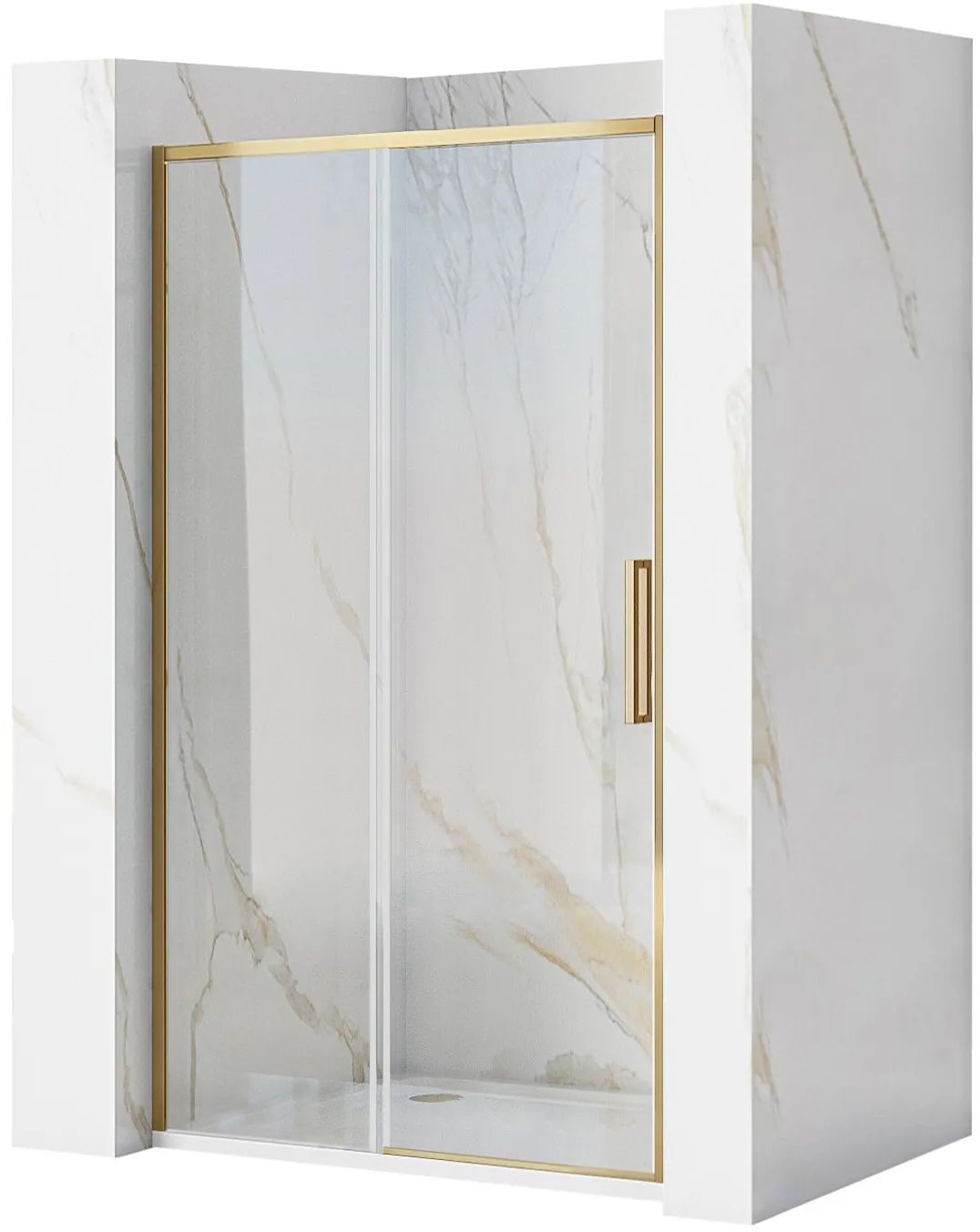 Rea Rapid Slide puerta de ducha 100 cm corredera oro cepillado/vidrio transparente REA-K4707