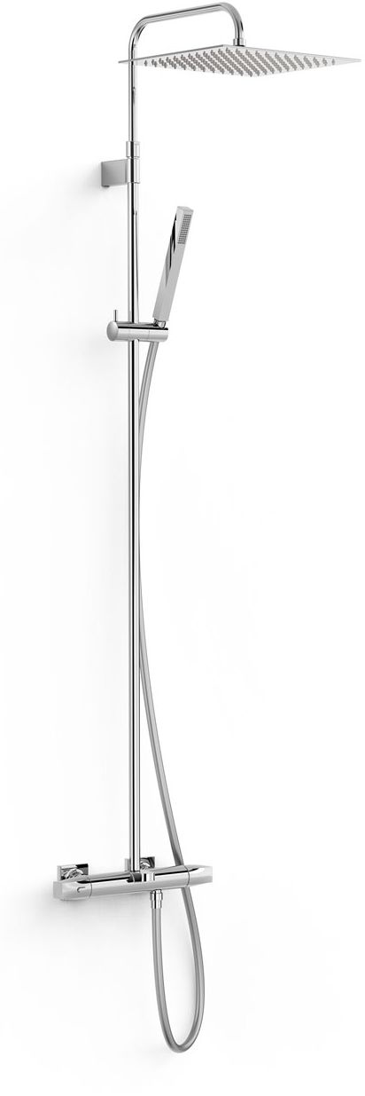 Tres Over-Wall conjunto de ducha a pared con termostato con rociador con efecto lluvia cromo 19031205