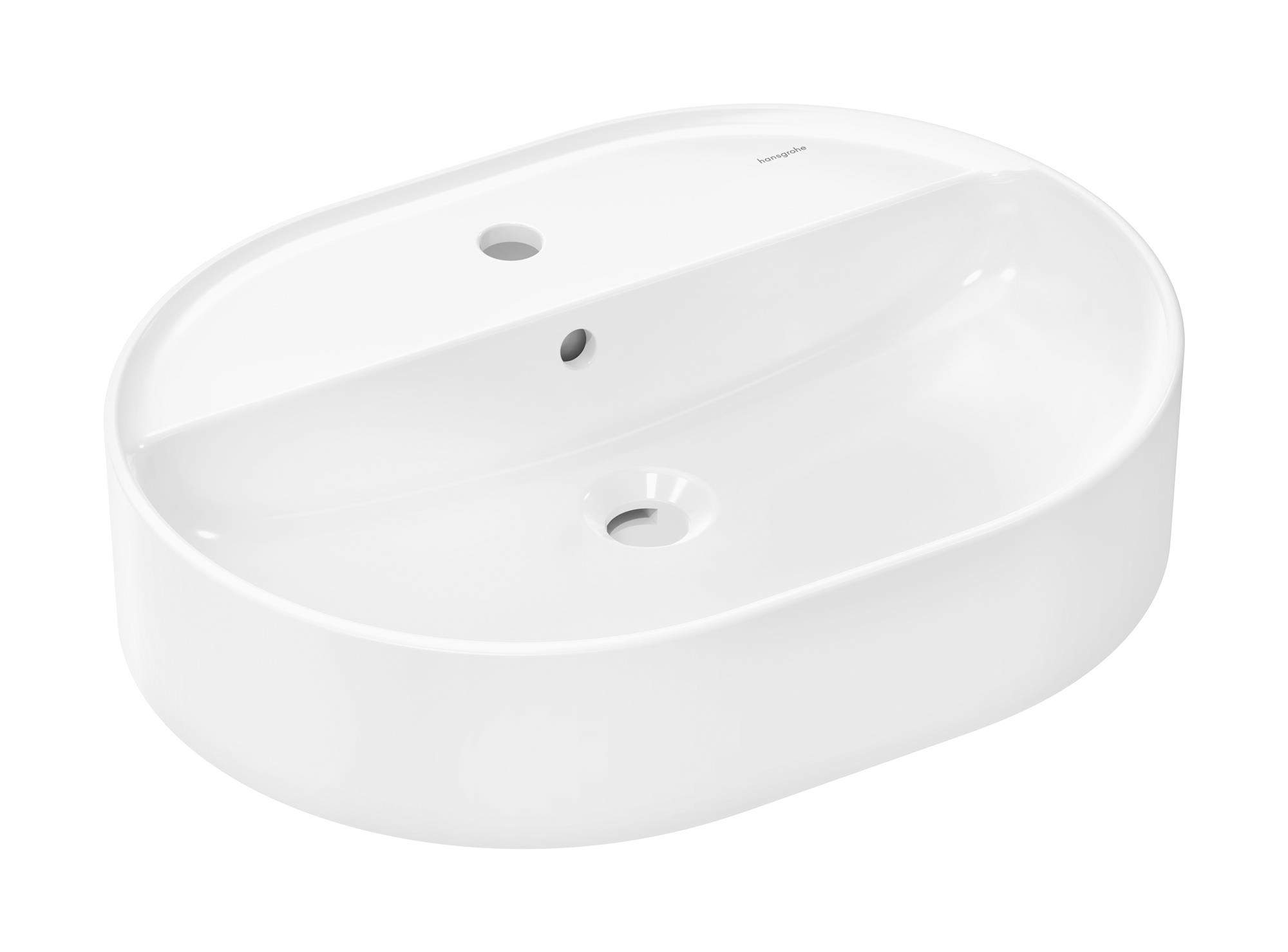 Hansgrohe Xuniva U lavabo 60x45 cm oval sobre encimera blanco 61080450