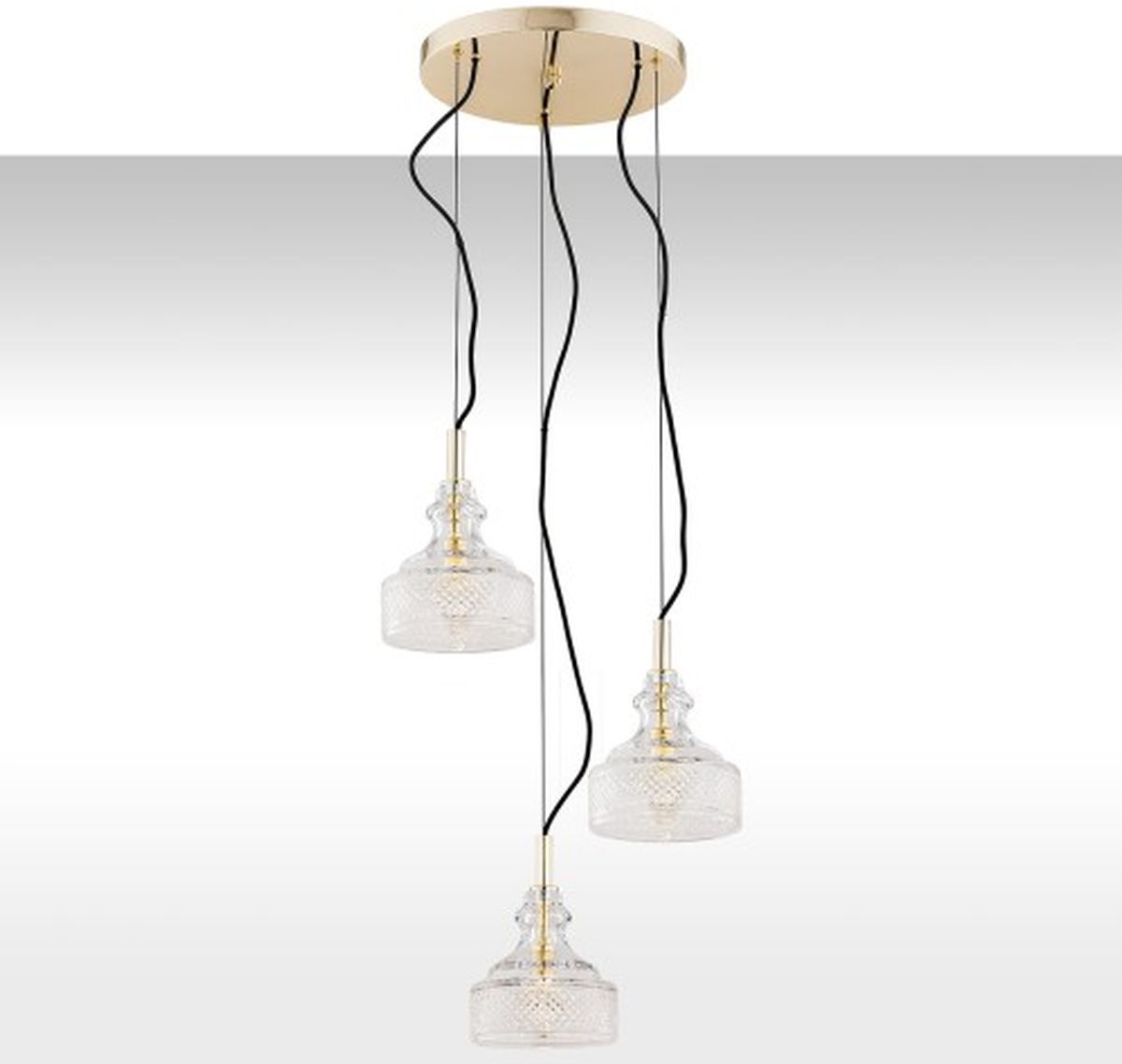 Argon Cruz lámpara colgante 4x7 W latón-transparente 1462