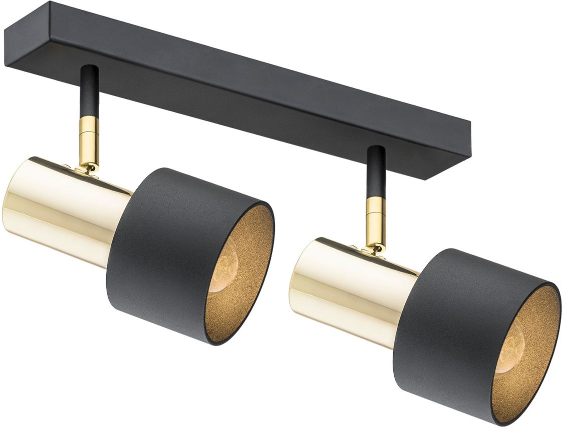 Argon Doria lámpara de techo 2x15 W negro-latón 925