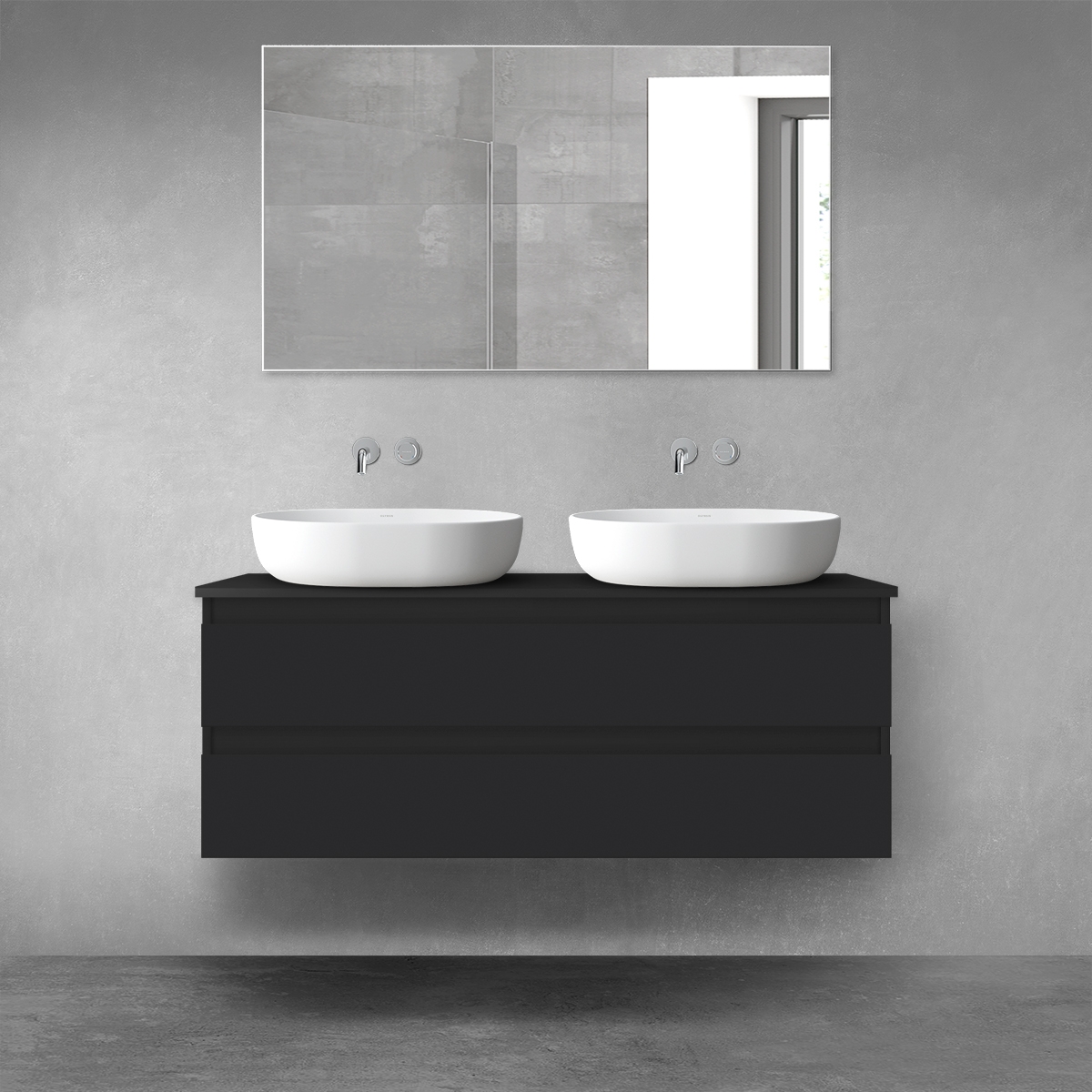 Oltens Vernal armario 120x45.6x47 cm suspendido, para lavabo negro 60019300