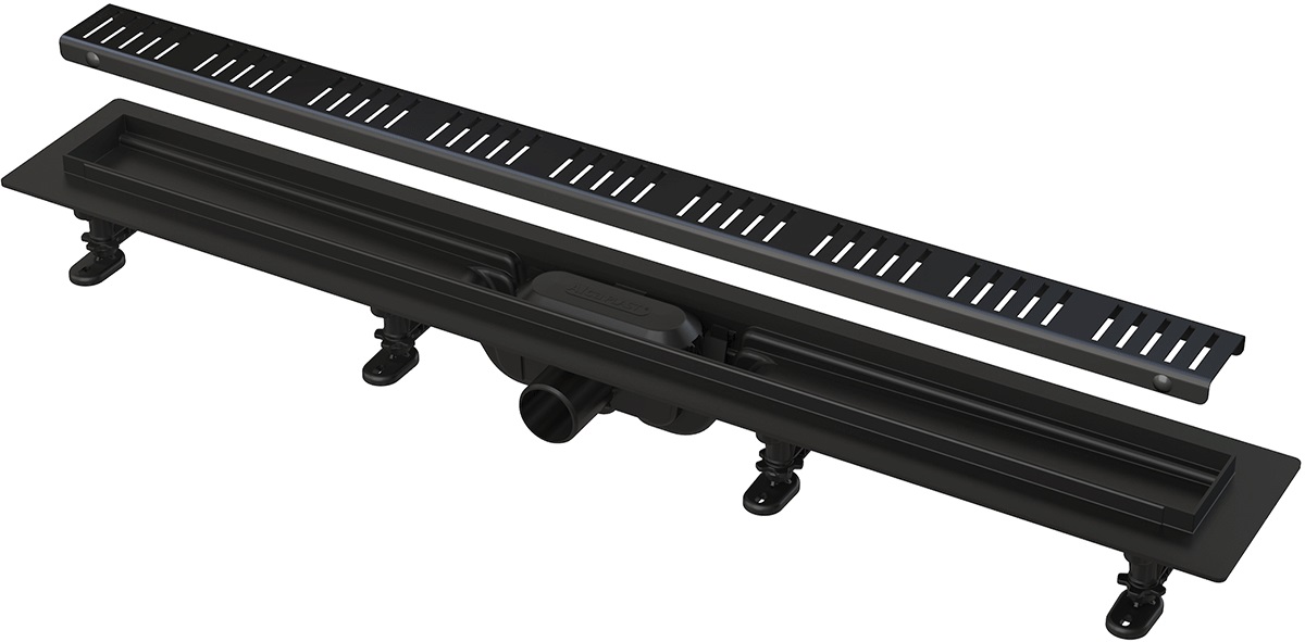 Alca Simple desagüe lineal 95 cm negro APZ10BLACK-950M