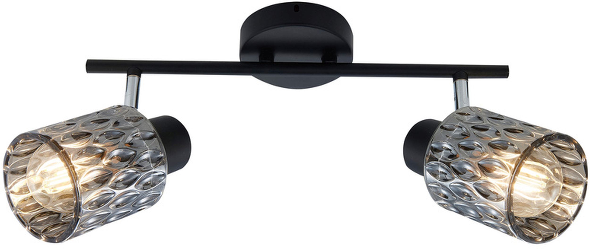 Candellux Bill lámpara de techo 2x40 W negro-ahumado 92-27382