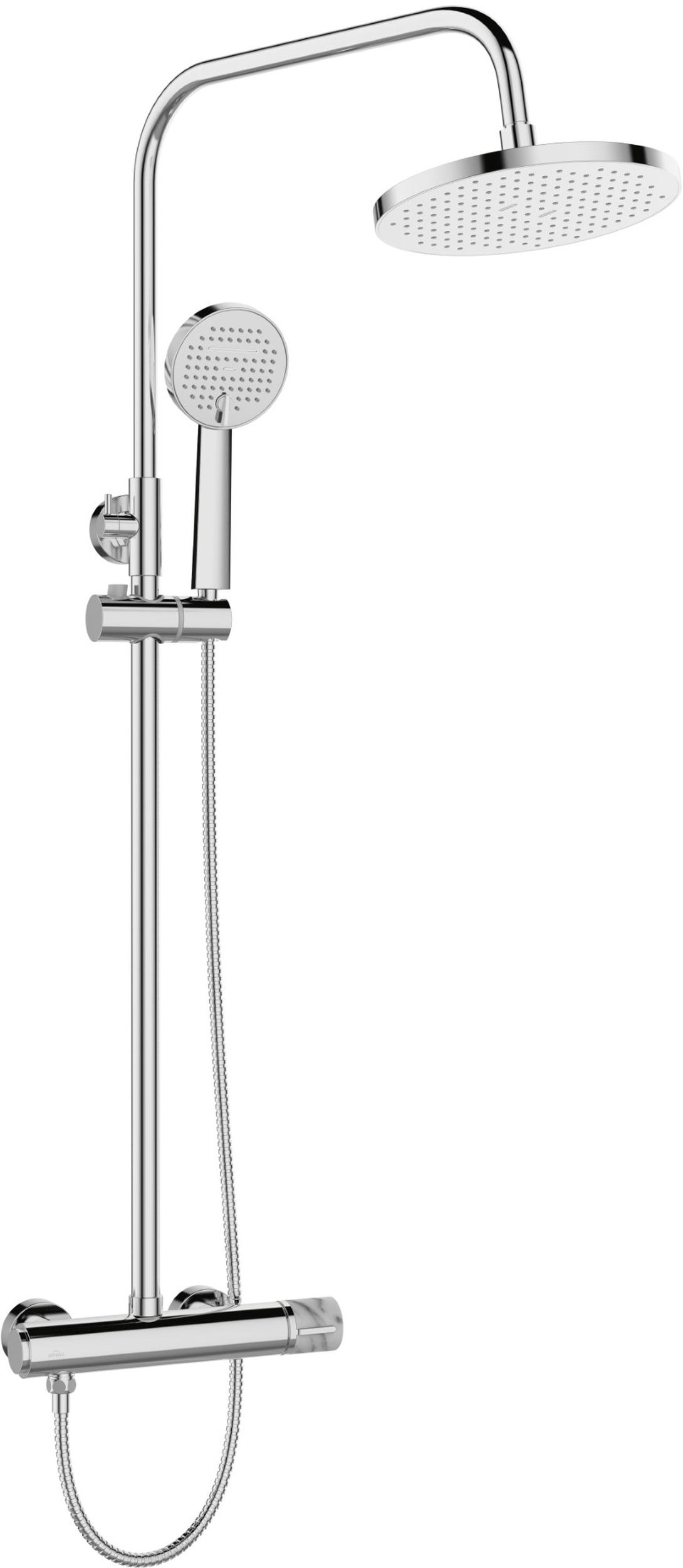 Invena Gabro Plus conjunto de ducha a pared con rociador con efecto lluvia cromo AU3P001V