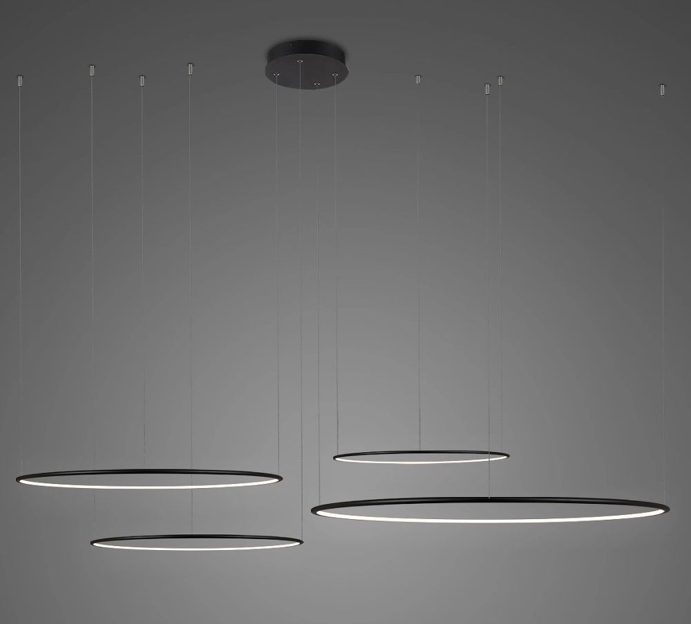 Altavola Design Ledowe Okręgi lámpara colgante 4x152 W negro LA084/CO4_100_in_3k_152W_black