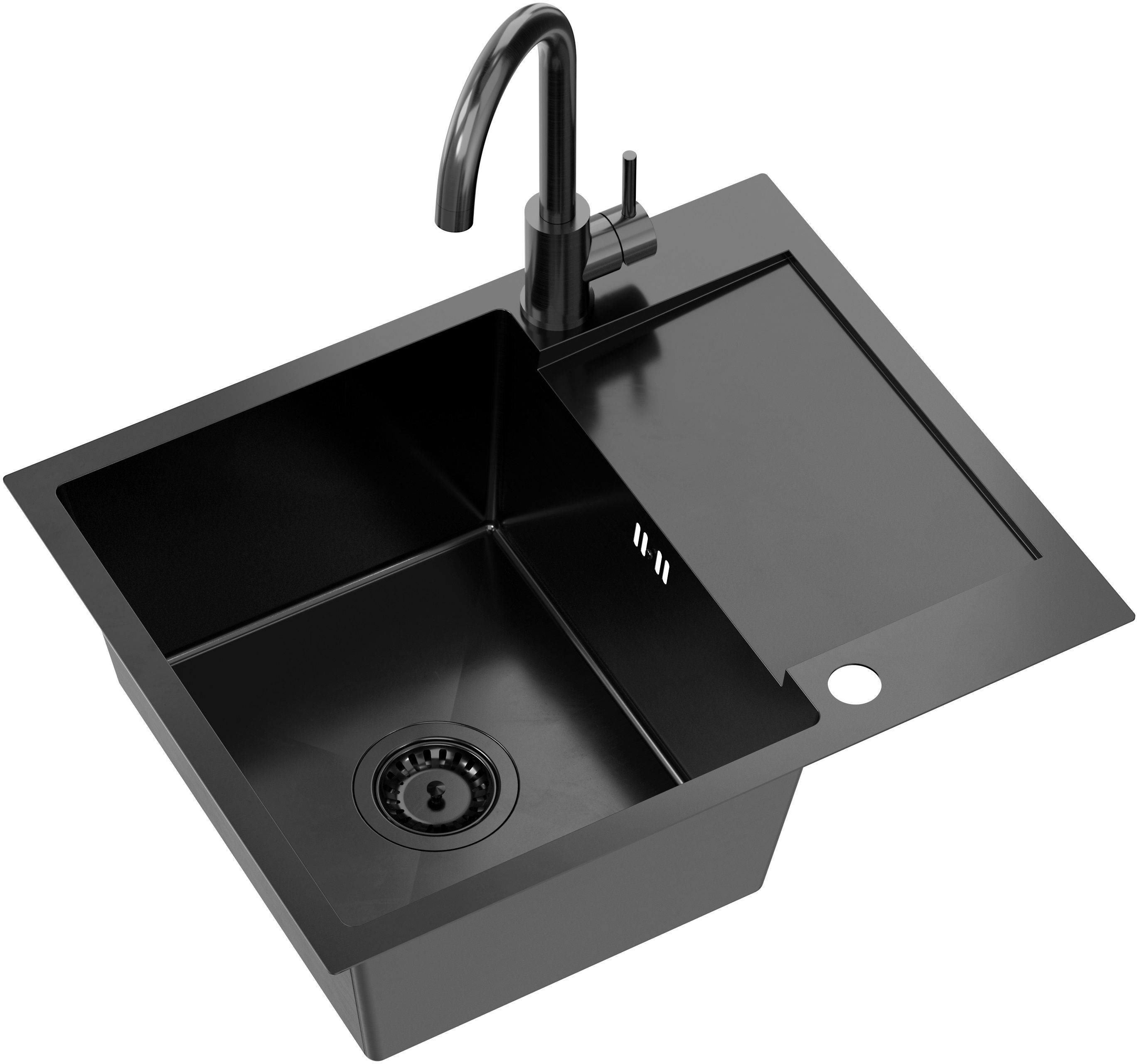 Quadron Luke fregadero con grifo antracita/antracita ZH6048PVDBLM_3623500_PVDBLM