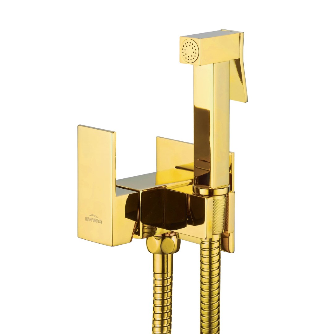 Invena grifo de bidé con rociador empotrado oro BP-K0-B09