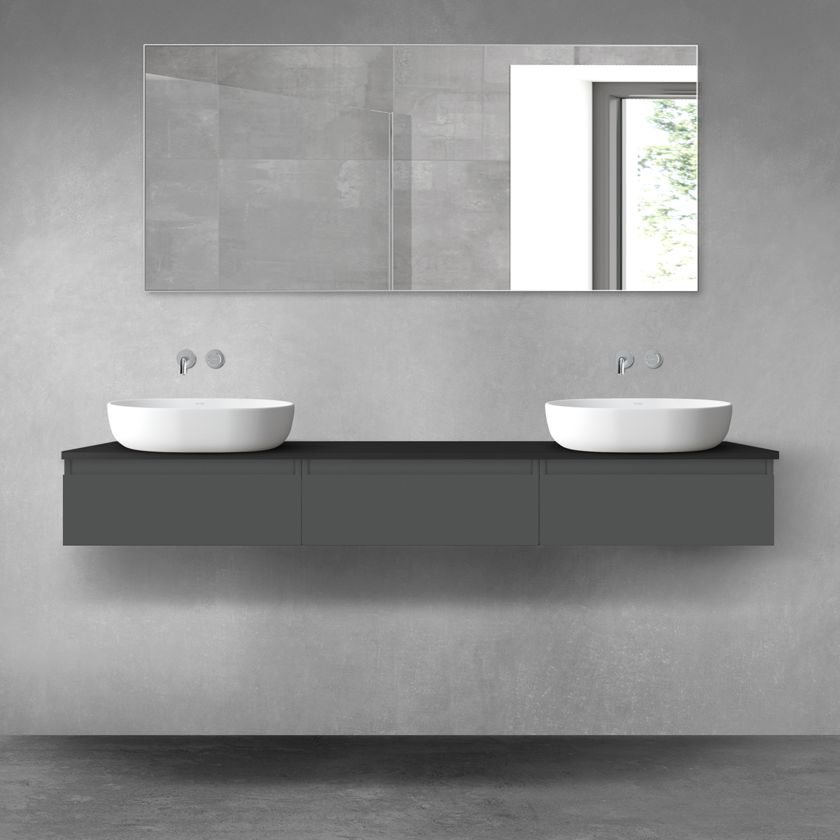 Conjunto armario Oltens Vernal 60009400, encimera sobre armario Oltens Vernal 63009300