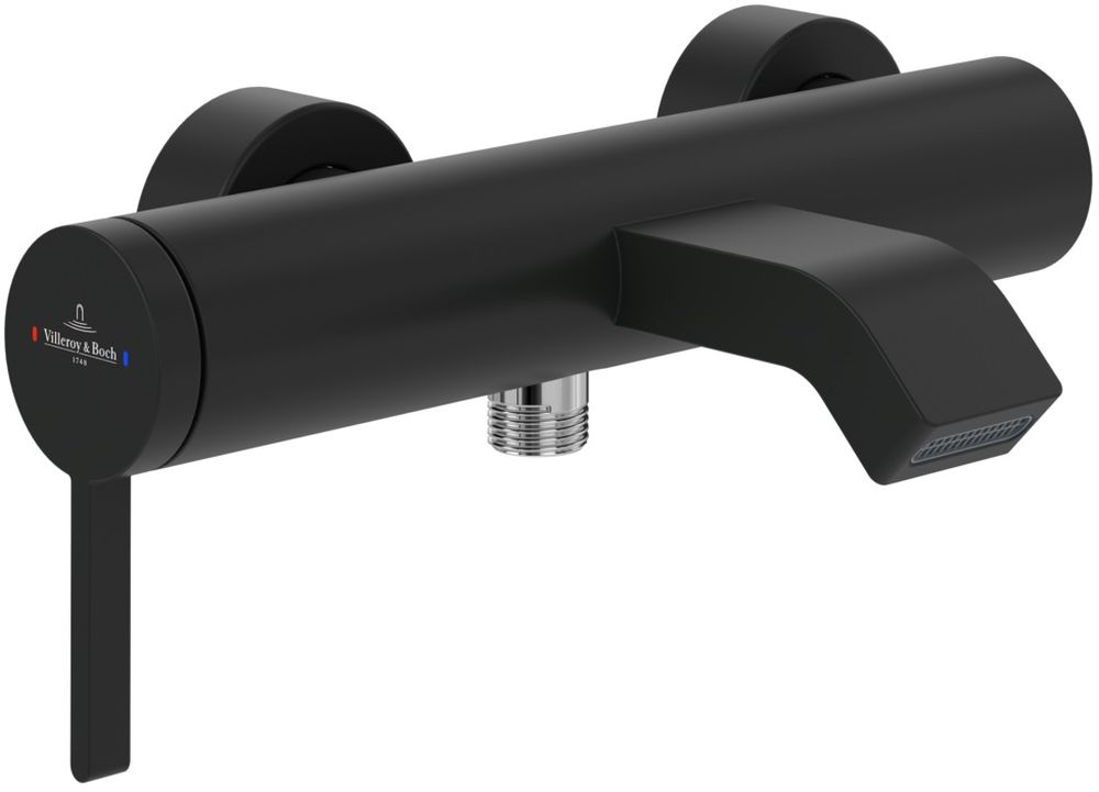Villeroy & Boch Dawn grifo de bañera y ducha a pared negro TVT106501152K5