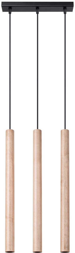 Sollux Lighting Pastelo lámpara colgante 3x8 W negro-madera SL.1267