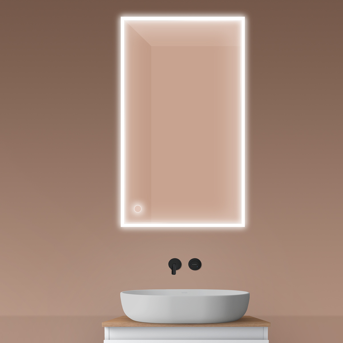 Oltens Nordlis espejo 60x100 cm rectangular con iluminación con lámina calefactora 64106000