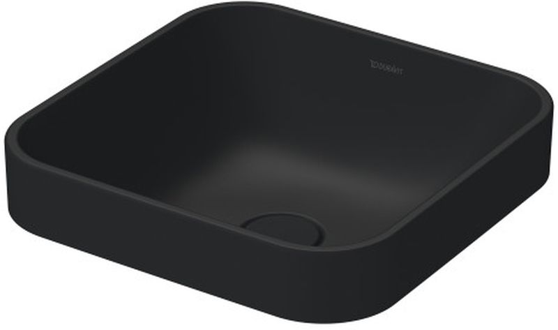 Duravit Happy D.2 lavabo 40x40 cm cuadrada sobre encimera antracita 23594013001