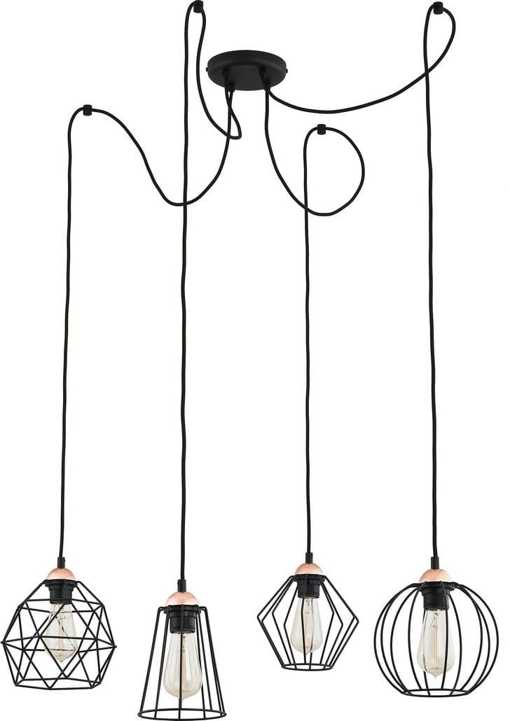 TK Lighting Galaxy lámpara colgante 4x15 W negro-cobre 1646