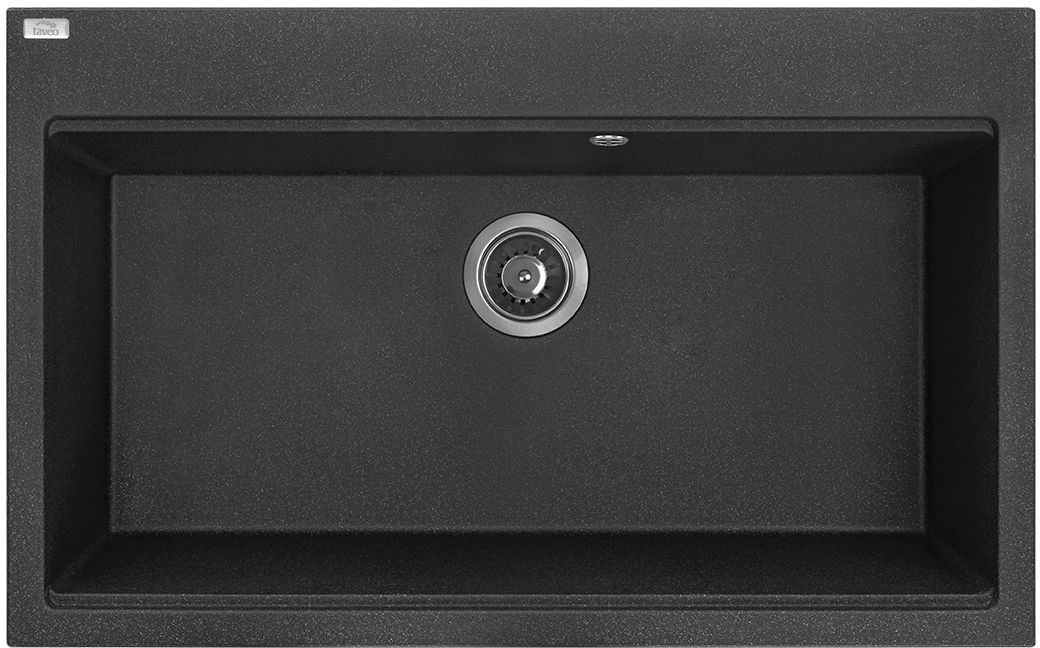 Laveo Tau fregadero de granito 80x50 cm negro SBT7108