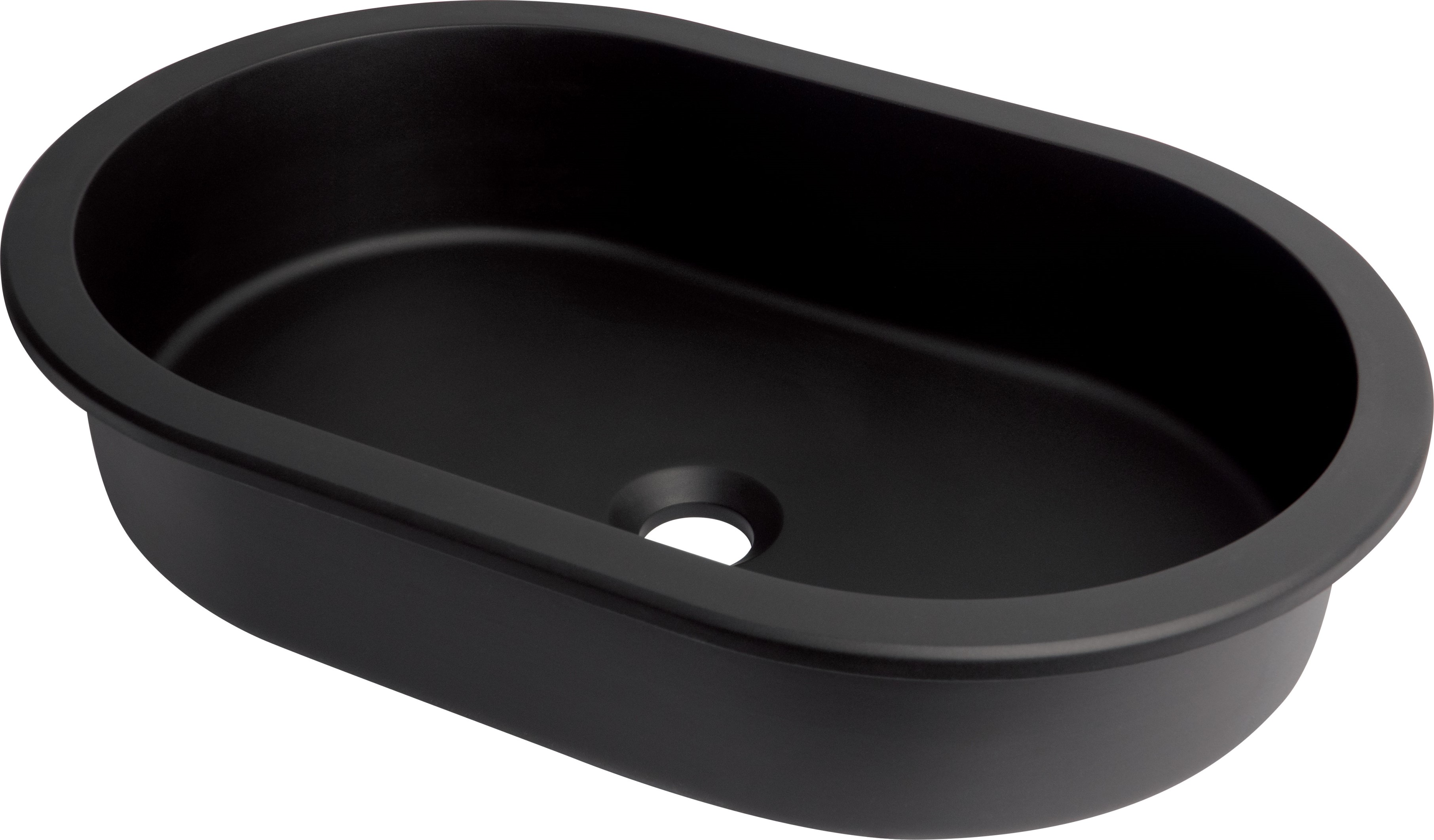 Deante Silia lavabo 58.8x39 cm oval bajo encimera negro CQS_NU6U