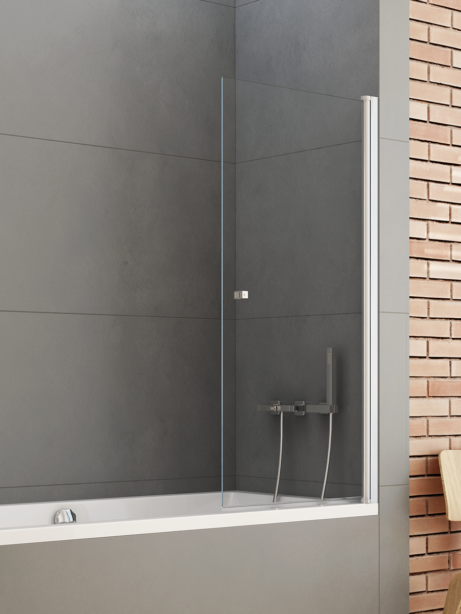 New Trendy New Soleo mampara de bañera 60 cm una pieza cromo brillo/vidrio transparente P-0065